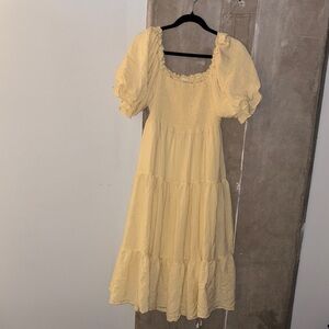 Yellow Puff Sleeve Dress